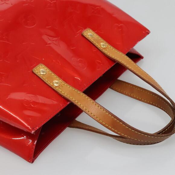 LOUIS VUITTON Monogram Vernis Reade PM Hand Bag Red Rouge M91088 - Picture 6 of 12
